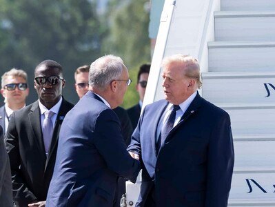  Donald Trump llega a Ginebra para la cumbre G7