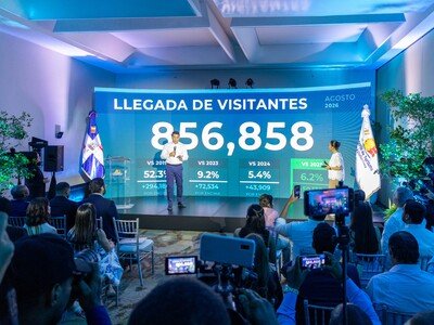  Los turistas que recibió el país entre enero y agosto de 2026